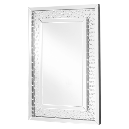 ELEGANT DECOR Sparkle 35.5 In. Contemporary Crystal Rectangle Mirror In Clear MR9101